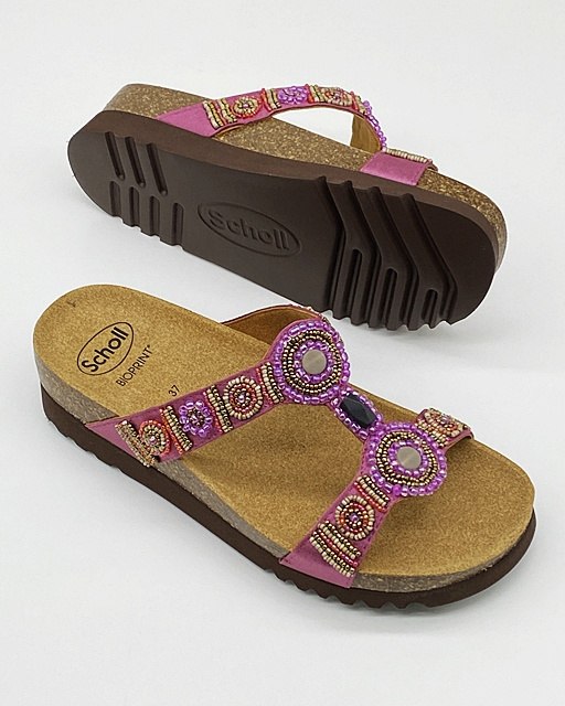 Sandali Scholl BOGOTA WEDGE ROSA - Ciabatte Donna Con Tacco 4 Cm, Fodera In Microfibra